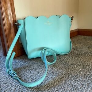 Kate Spade Aqua Scalloped Crossbody Bag